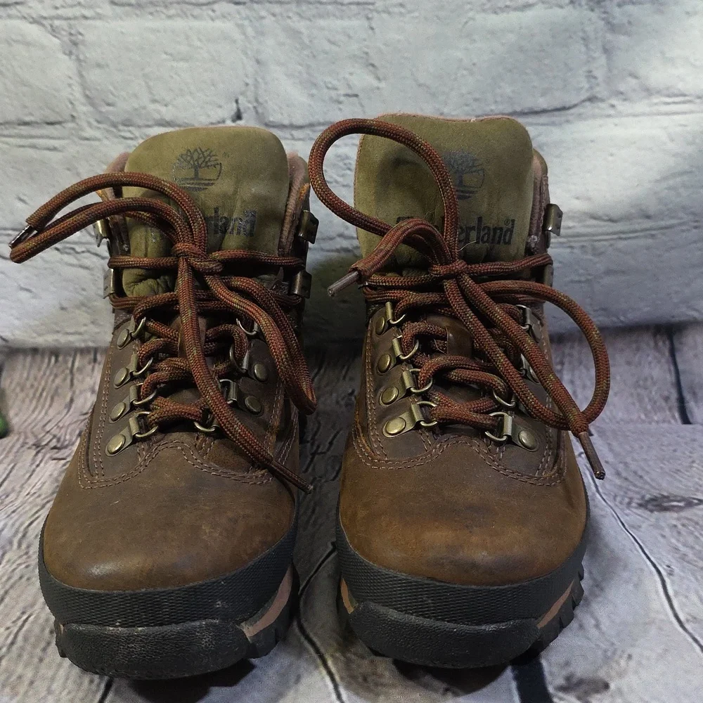 Timberland Euro Hiker Women's Boots Olive and Brown Sz 7 - Picture 11 of 13